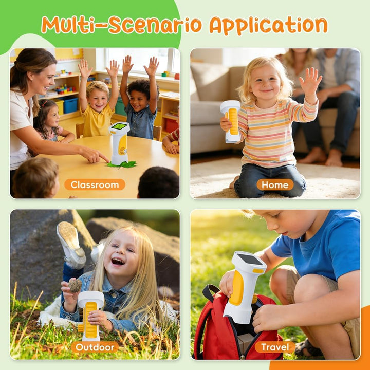 Mikroskop für Kinder, Temodu 2.4" Bildschirm, 1000X USB Tragbares Taschenmikroskop, Wiederaufladbare