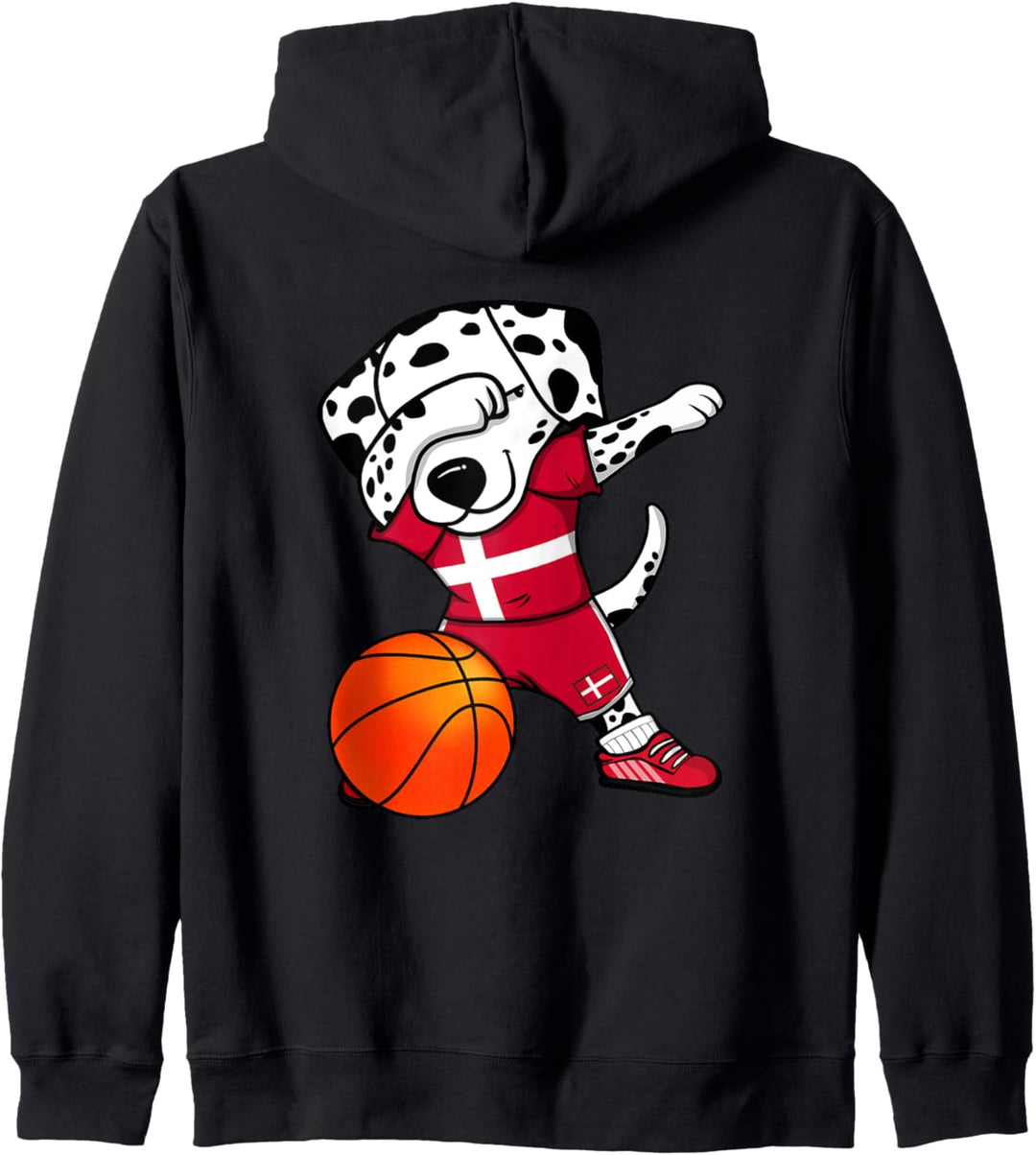Dabbing Dalmatiner Hund Dänemark Basketball Mannschaft Sport Kapuzenjacke