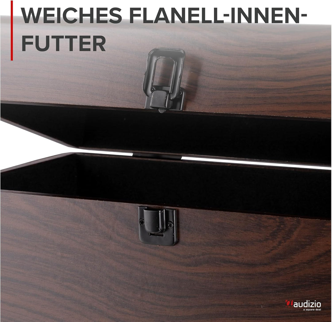 Audizio RC32 - Robuster Koffer für Schallplatten Aufbewahrung - Design Vinyl Holder - Plattenkoffer