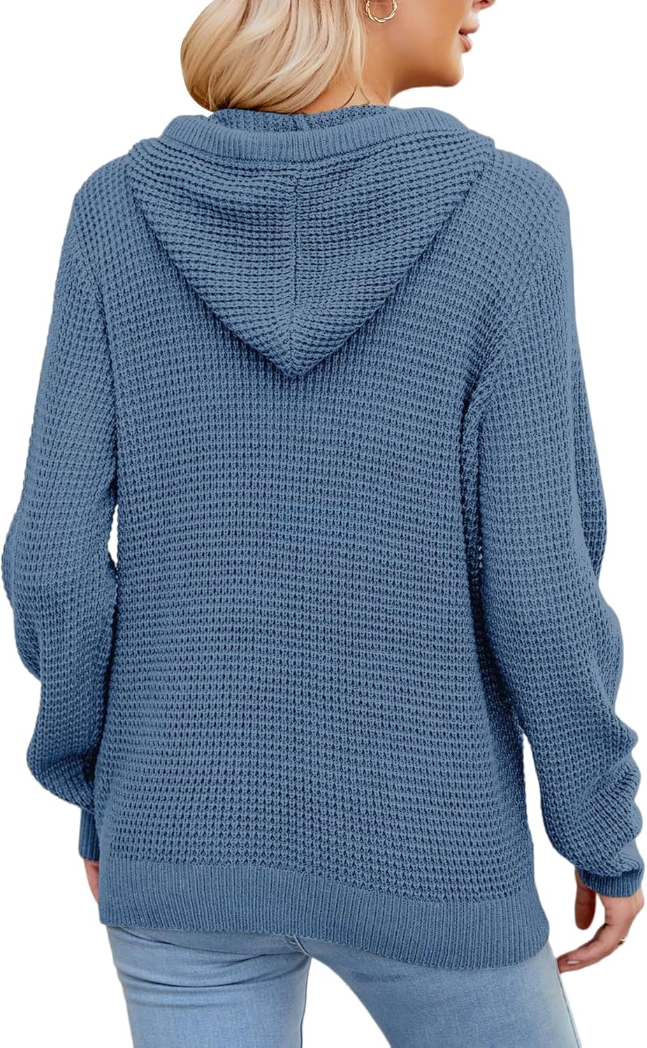 TrendiMax Hoodie Damen Strickpullover Kapuzenpullover Herbst Übergangs Sweatshirt Langarm Pullover D