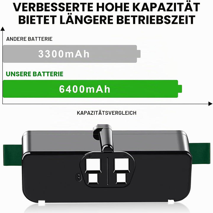 6400mAh Ersatzakku für iRobot Roomba Li-Ion Akku14.4V 6400Ah Akku für Roomba 500 600 700 800 Serie E