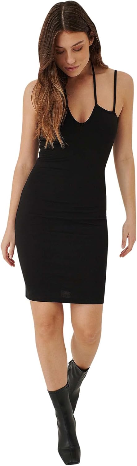 NA-KD Damen Minikleid mit Schlüsselloch-Detail und Trägern Lssiges Abendkleid XXS Schwarz, XXS Schwa