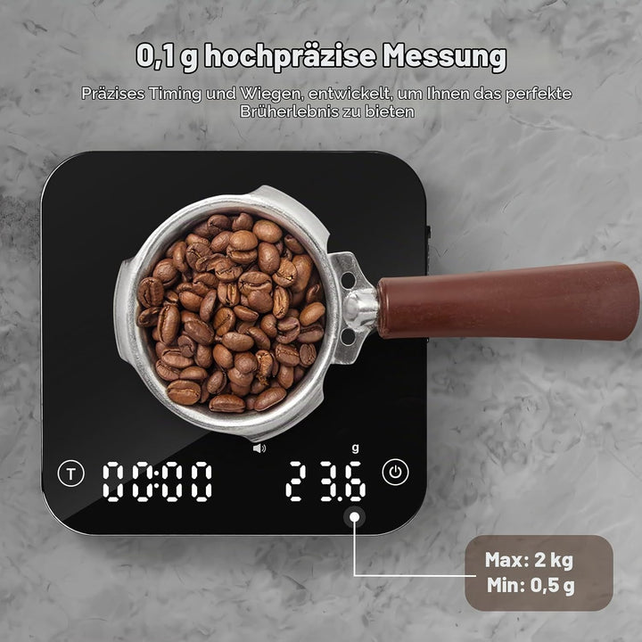 Mini-Kaffeewaage mit Timer,barista waage,Wiederaufladbare Waage für Filterkaffee,barista waage für E