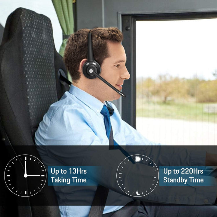 Bluetooth Headset mit Mikrofon, Wireless PC Headset mit Rauschunterdrückung Mic, Kopfhörer Bluetooth