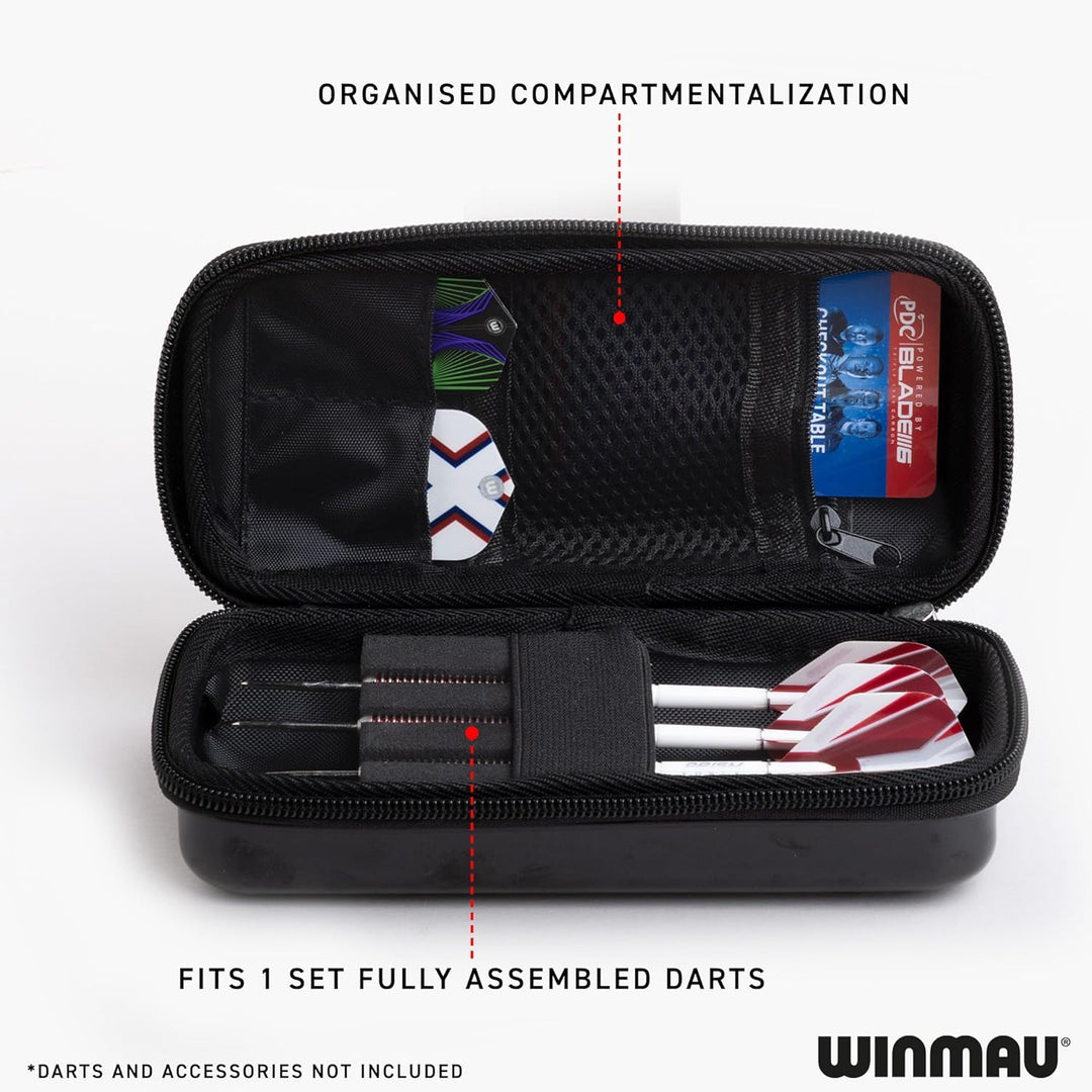 WINMAU Armor G1 Darts-Geldbörse - Schwarz Das Dartcase bietet Platz für vollständig montierte Darts