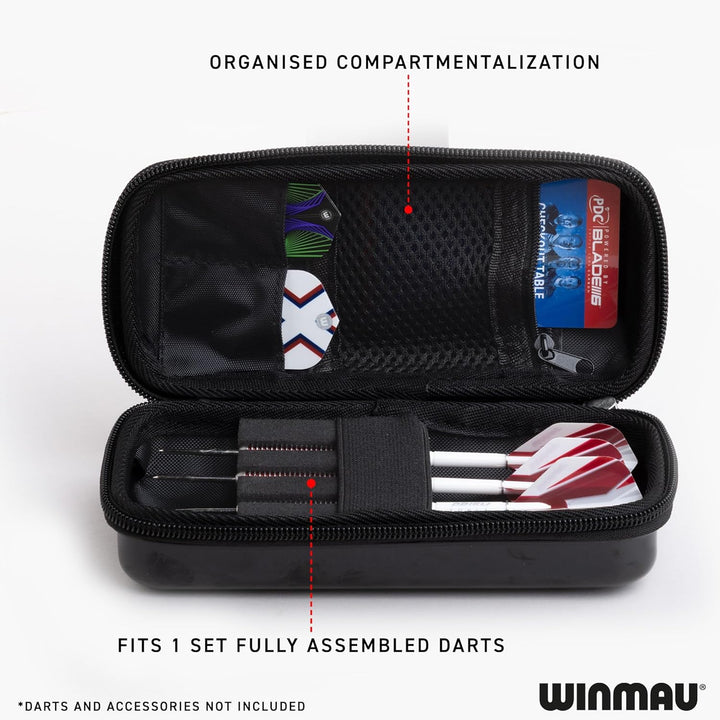 WINMAU Armor G1 Darts-Geldbörse - Schwarz Das Dartcase bietet Platz für vollständig montierte Darts