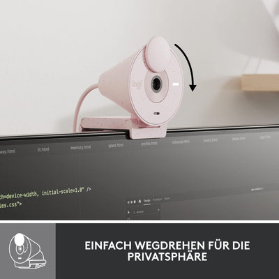 Logitech Brio 300 Full HD-Webcam mit Sichtschutz, Mikrofon mit Rauschunterdrückung, USB-C, Zertifizi