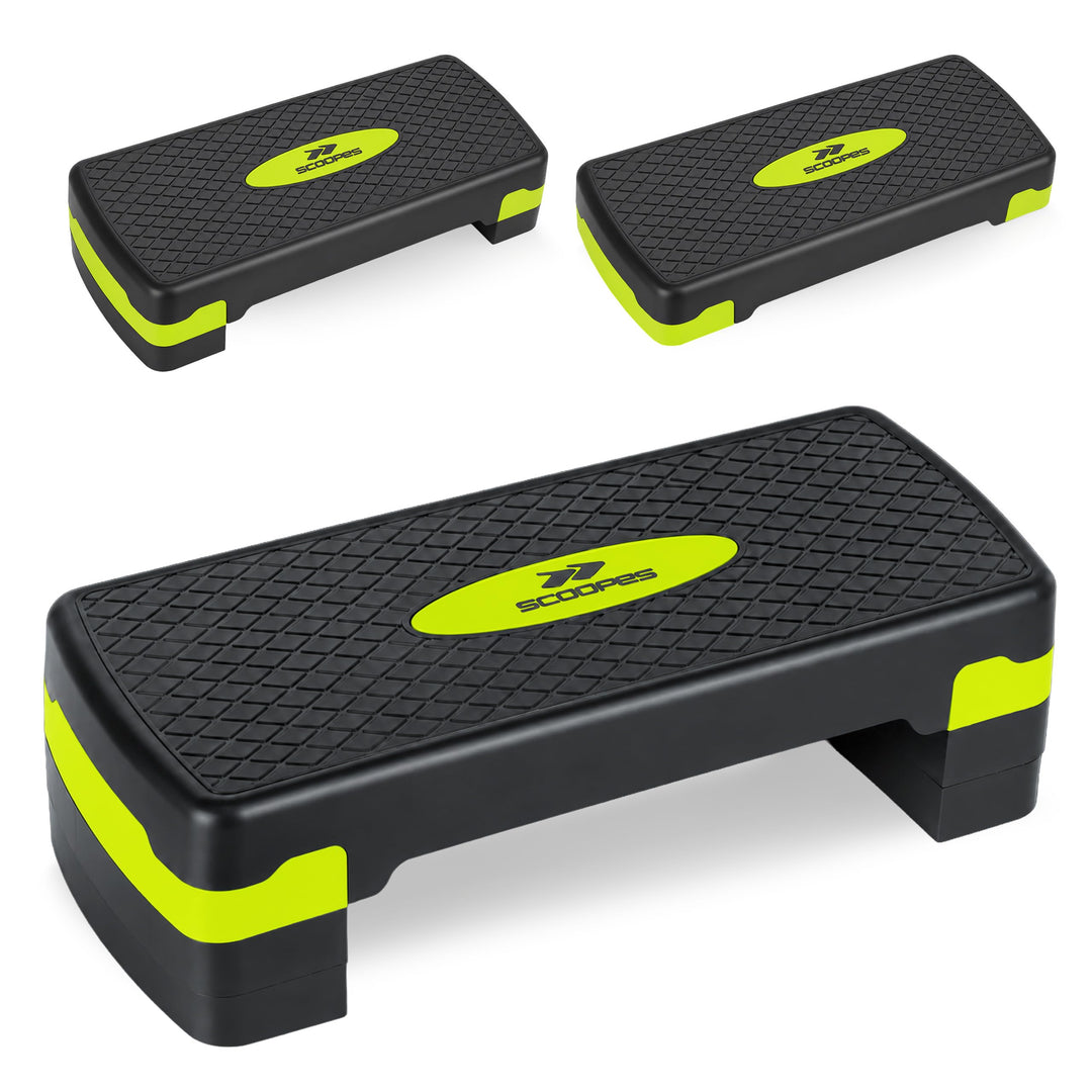 Stepper Fitness Aerobic Step 3 Stufen 10/15/20 cm, 120 kg 67 x 27 cm, Höhenverstellbares Steppbrett