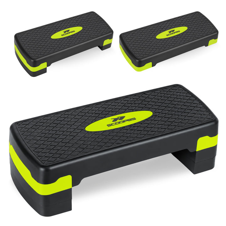 Stepper Fitness Aerobic Step 3 Stufen 10/15/20 cm, 120 kg 67 x 27 cm, Höhenverstellbares Steppbrett