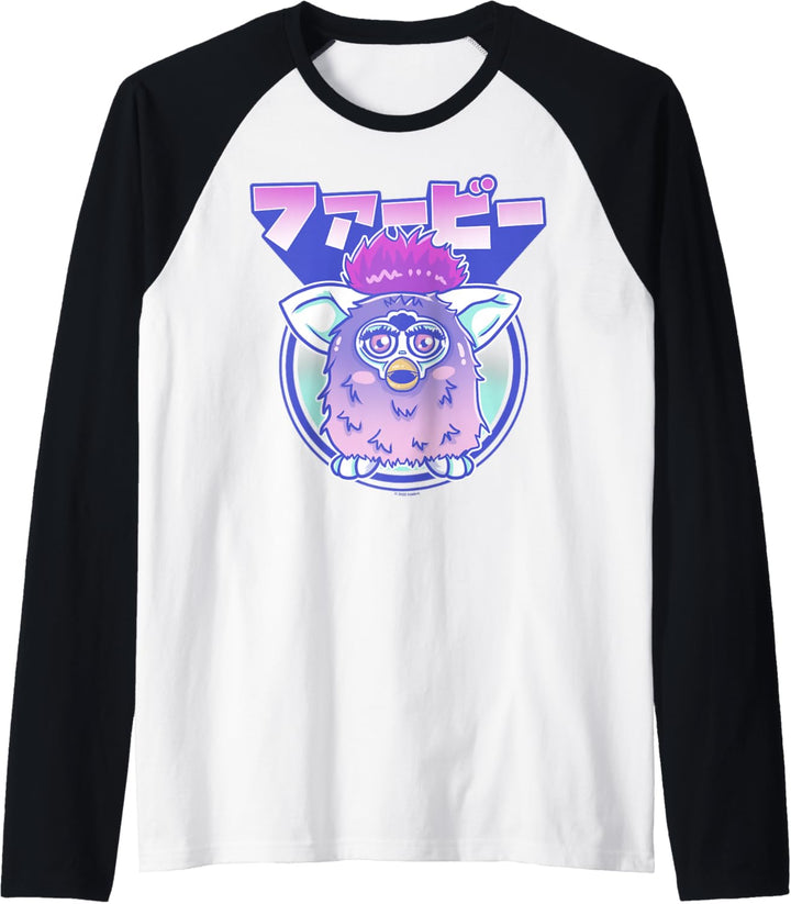 Furby Retro Pink Circle Kanji Portrait Raglan