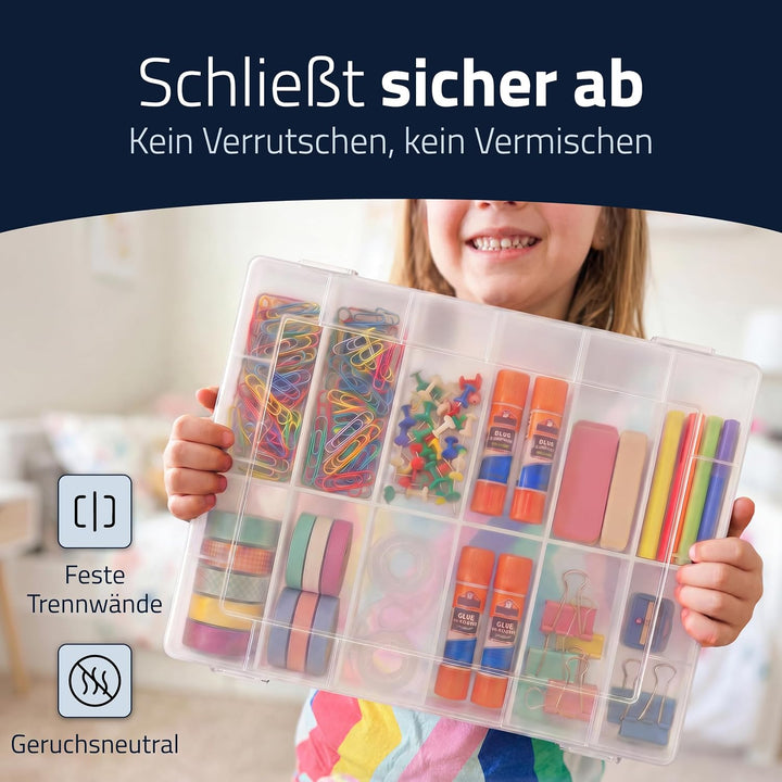 hünersdorff Sortimentskasten PP-Classic mit 12 Fächern | stabile Sortierbox für Schrauben und andere