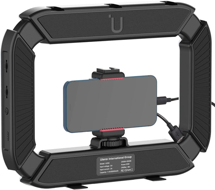 Ulanzi U200 Ringlamp Video Rig - with Phone Holder and Built-in Power Bank