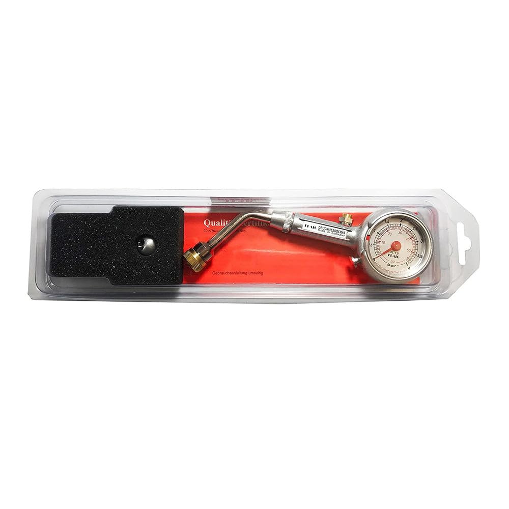 Flaig Reifendruckmesser 0-4 bar ? Qualität Made in Germany - Präziser Luftdruckprüfer mit Ablassvent