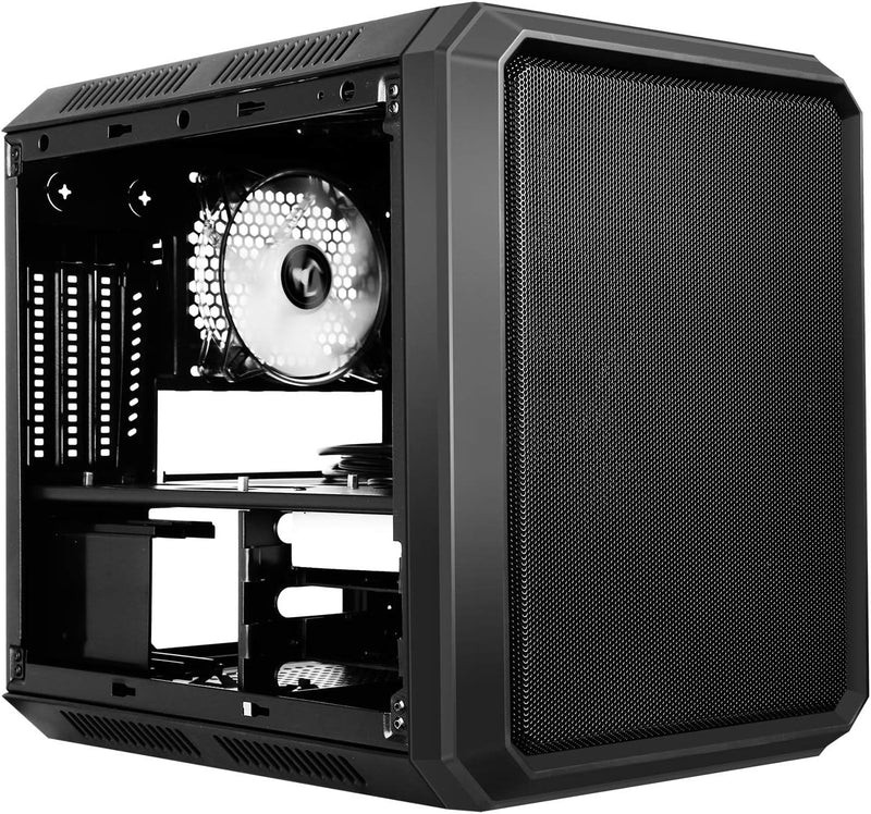 iTek Case QBO 8 EVO Micro ATX, USB3, 200+120mm ARGB Fan, Card Reader, 3X Trasp Window Schwarz