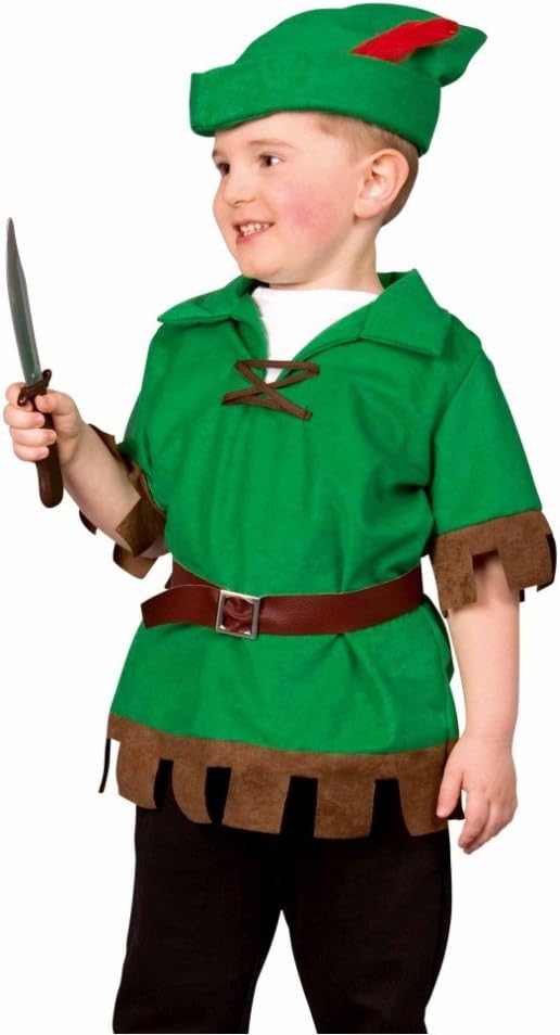 Kostüm Robin Hood Junior Gr. 98/104 Oberteil Mütze Kinderfasching Wald Natur