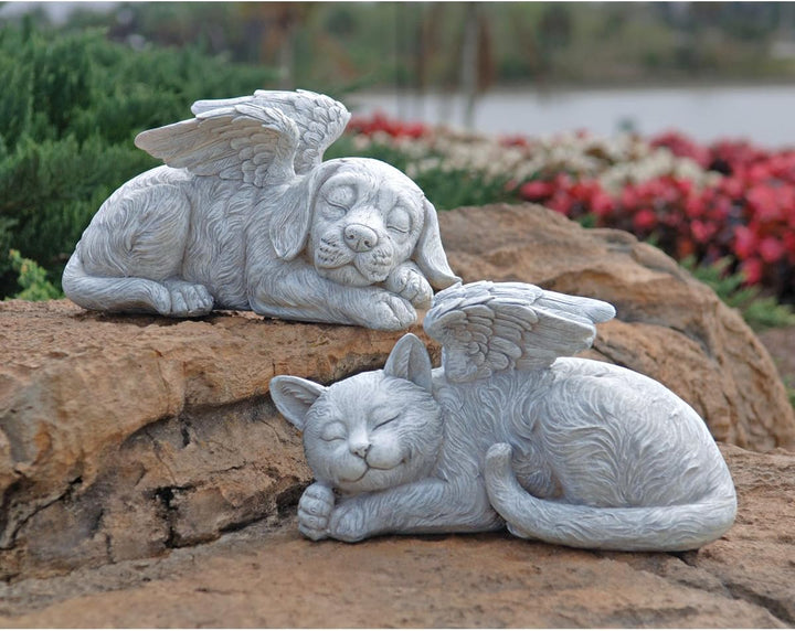 Design Toscano Katzenengel, Grabfigur, Masse: 14 x 10 x 12,5 cm Mittel Katzen-Denkmal-Engel, Mittel