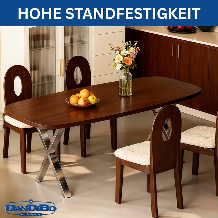DanDiBo 2X Tischbeine Edelstahl 72 x 60 cm Tischgestell Höhenverstellbar 96676 Tischfüsse Möbelfüsse