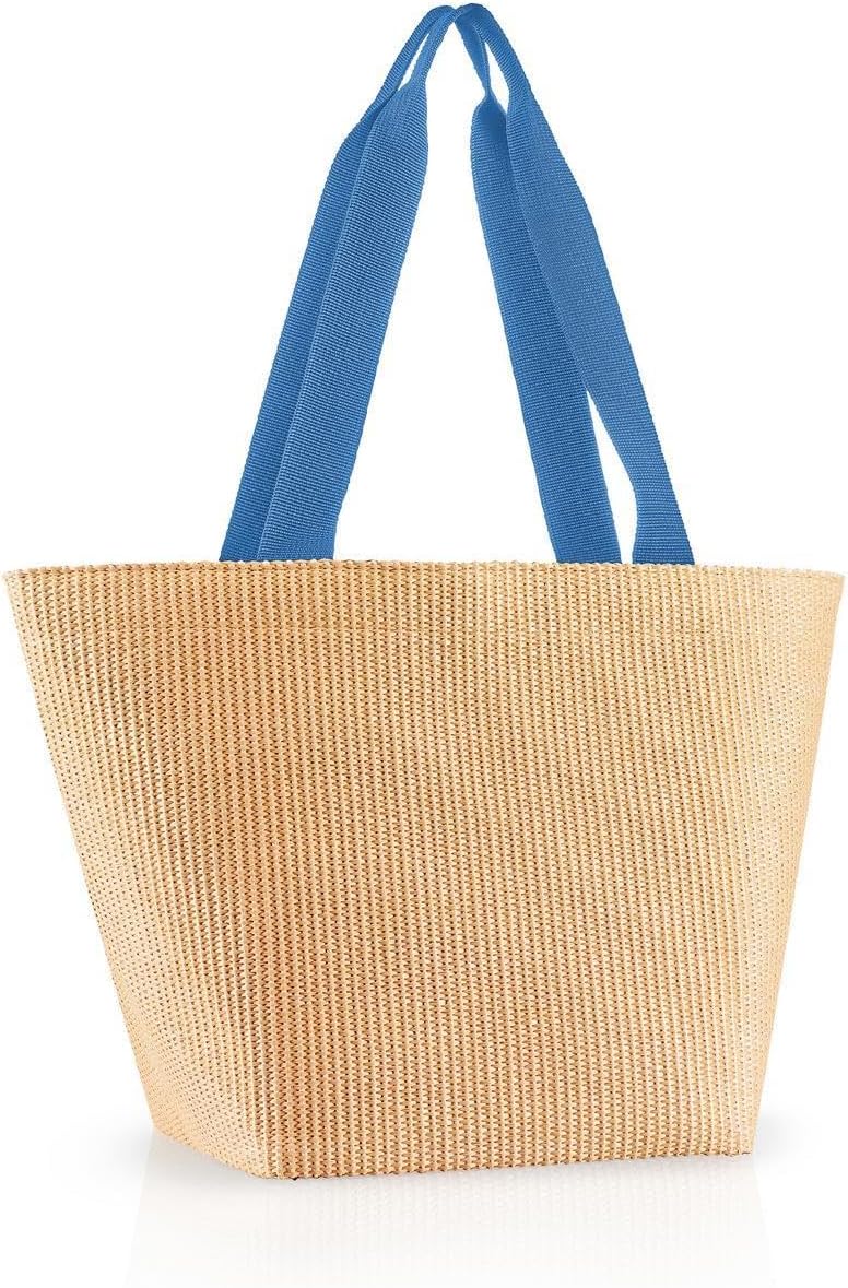 reisenthel shopper M in raffia blue – Geräumige Shopping Bag und edle Handtasche in einem – Aus wass