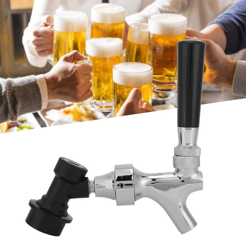 Bierhahn, G5/8 Nicht verstellbarer Bierfasshahn 5,9 x 5,5 Zoll Messing + 304 Edelstahl Fassbier Fass