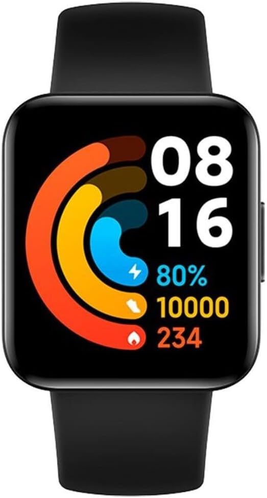 Xiaomi Poco Watch (Schwarz), SpO2-Messung, Herzschlag, AMOLED-Display, 1,6 Zoll, GPS, Wasserbeständi