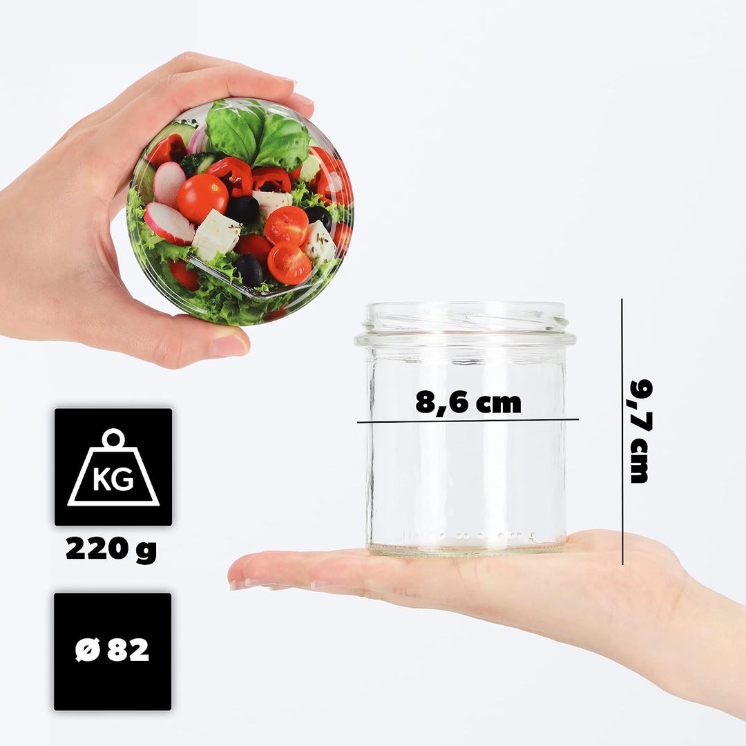 KADAX 10er Set Marmeladengläser 350ml TO82, Einmachgläser Vorratsgläser Mason Jar mit Schraubdeckel,