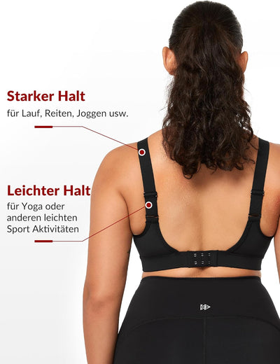 Yvette Sport BH Starker Halt Verstellbar Träger Rückenfrei Gepolstert Fitness Lauf Joggen Bustier Sc