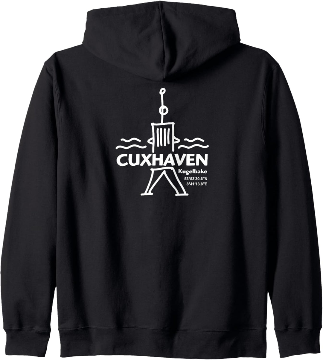CUXHAVEN Kugelbake mit Koordinaten Kapuzenjacke