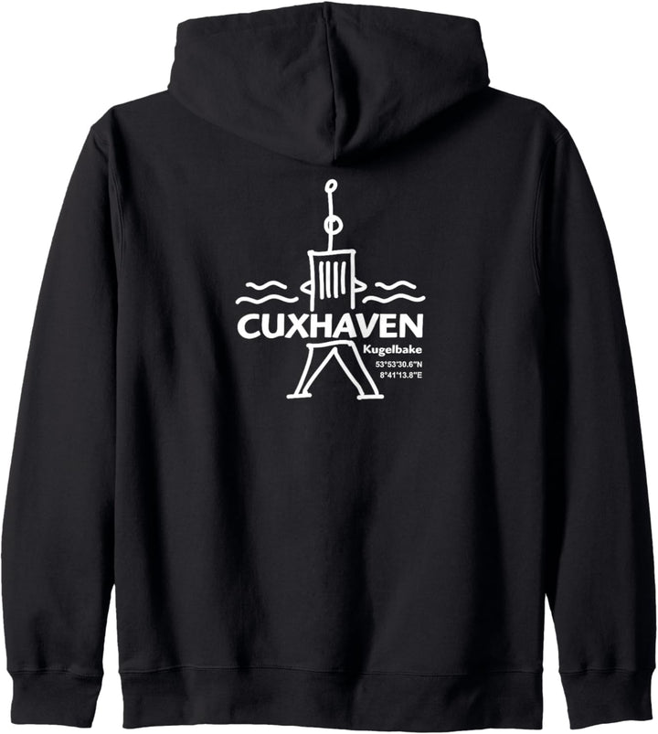 CUXHAVEN Kugelbake mit Koordinaten Kapuzenjacke