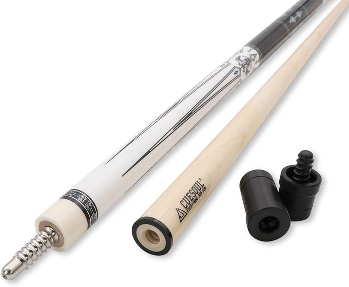 CUESOUL Galaxy 58 Zoll 19 Unzen Billardqueue, 13 mm Spitzen Weiss CSPC-GX-3, Weiss CSPC-GX-3