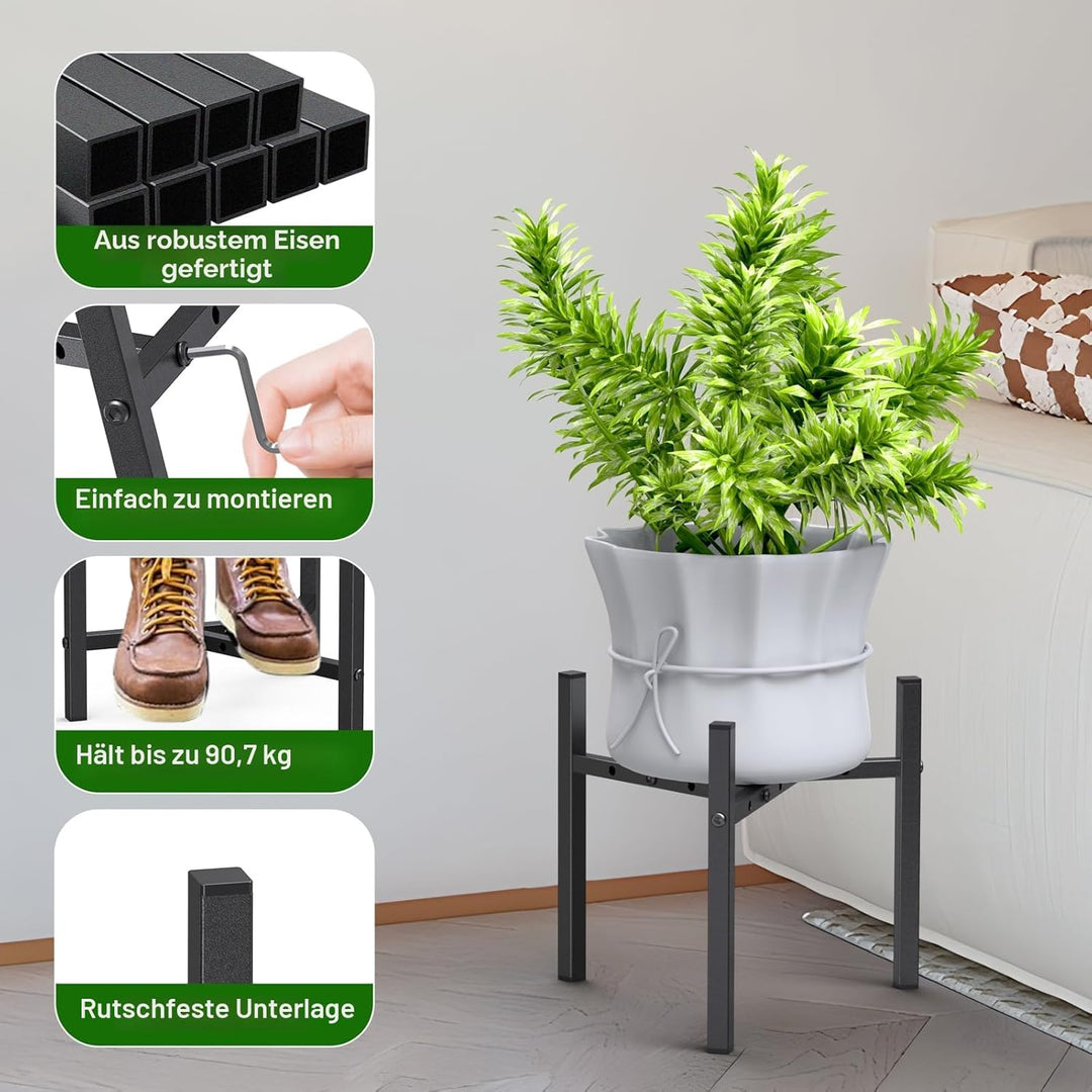 Pflanzenständer, 2 Pack Verstellbarer Blumentopfständer, Blumenhocker Innen, Metall Pflanzenregal Bl