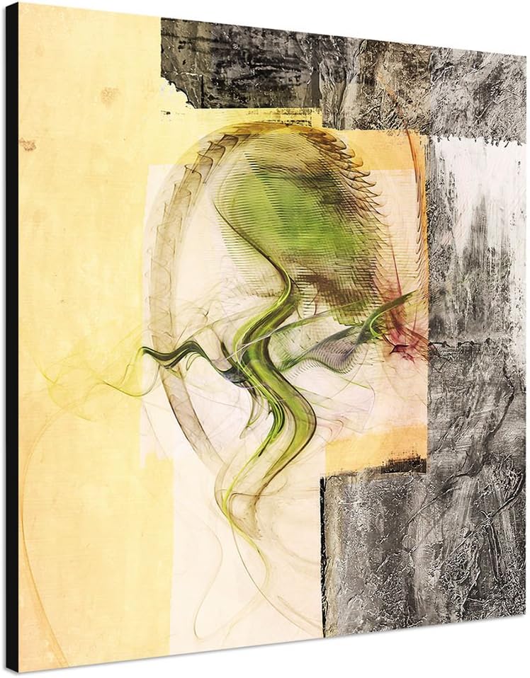 Paul Sinus Art Gedankenrausch - Abstrakt390_60x60cm Bild auf Leinwand beige grün Bordeaux Abstraktes