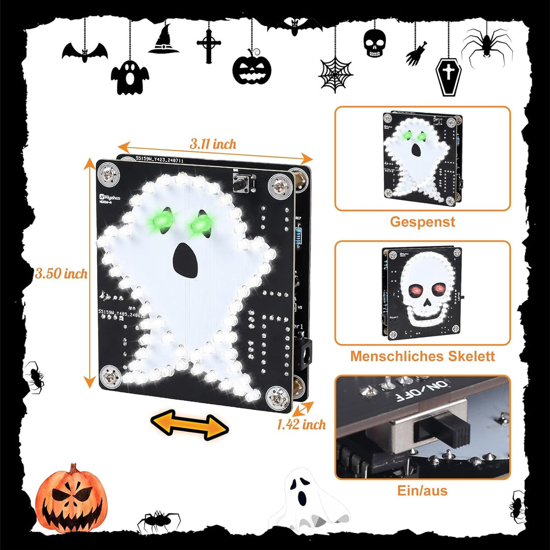 PEMENOL löt bausatz, Geist LEDden Spooky Skull Pattern Halloween Dekoration elektronik bausatz Holid