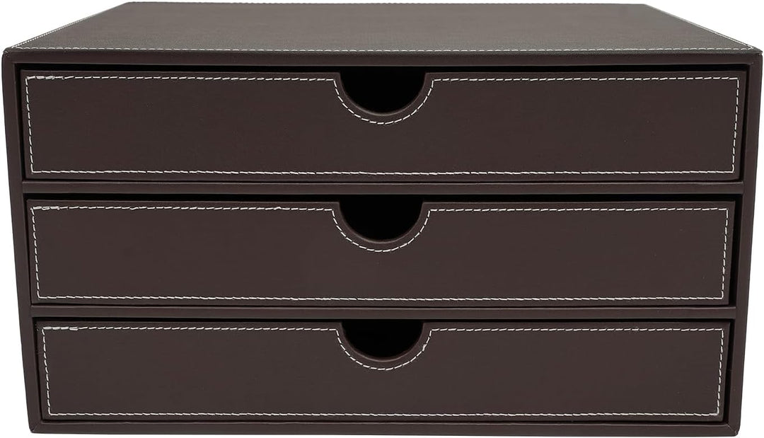Schreibtisch-Organizer: Schubladenbox mit 3 geschlossenen Schubladen für Büro, Schule, Homeoffice un