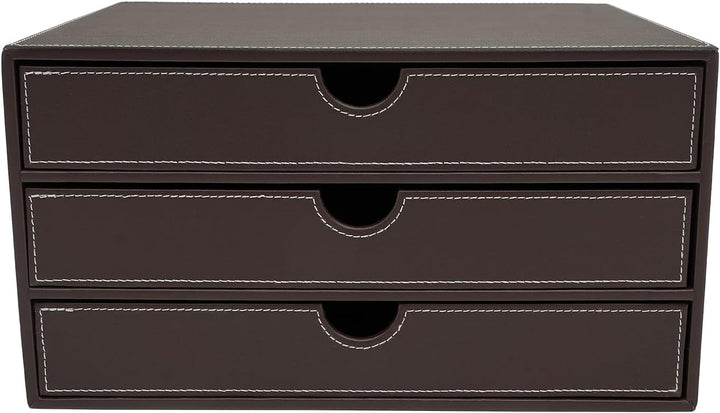 Schreibtisch-Organizer: Schubladenbox mit 3 geschlossenen Schubladen für Büro, Schule, Homeoffice un