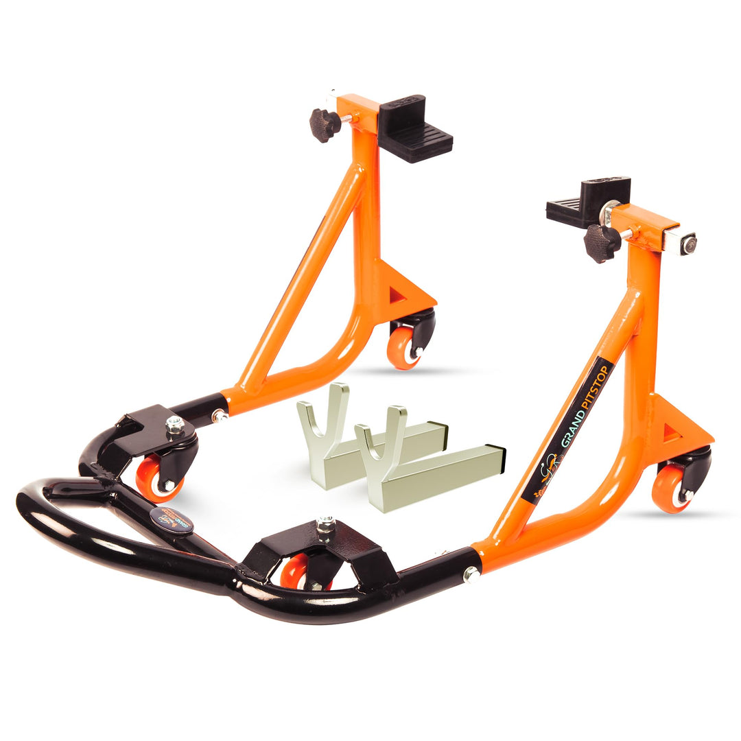 Grand Pitstop Universal Adjustable Rear Paddock Stand for Motorcycle with Swingarm Rest (360° Disman