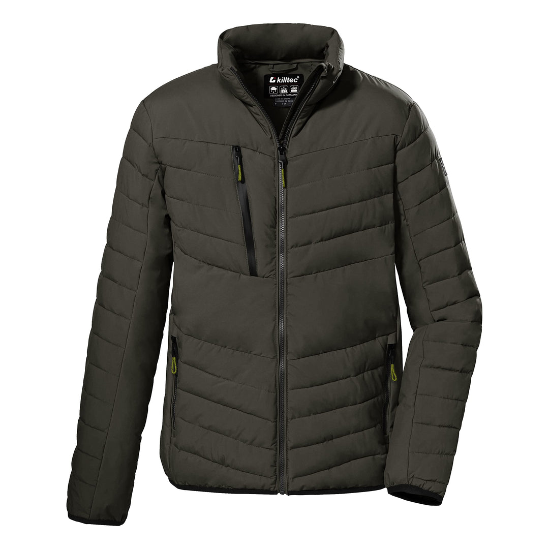 Killtec Herren Kow 63 Mn Qltd Jckt Steppjacke/Jacke in Daunenoptik mit Stehkragen S grün/anthrazit,
