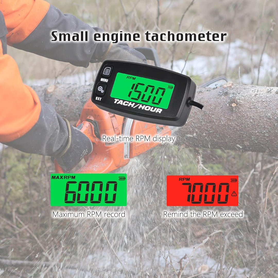 2 Artikel-HonorMeet Digital LCD Hour Meter Tachometer,RPM Record &amp; Calibrate,2 Hintergrundbeleuchtun