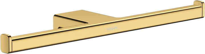 hansgrohe Doppel-Toilettenpapierhalter AddStoris, Doppelpapierrollenhalter Polished Gold Optic 2 Rol