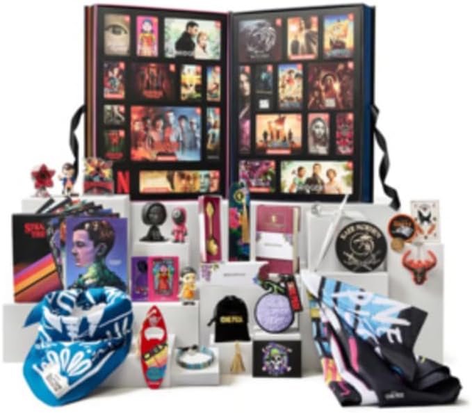 YuMe 15309 - Netflix Gift Box, Adventskalender mit Soundeffekt, ab 16 Jahren, 24 Überraschungen aus