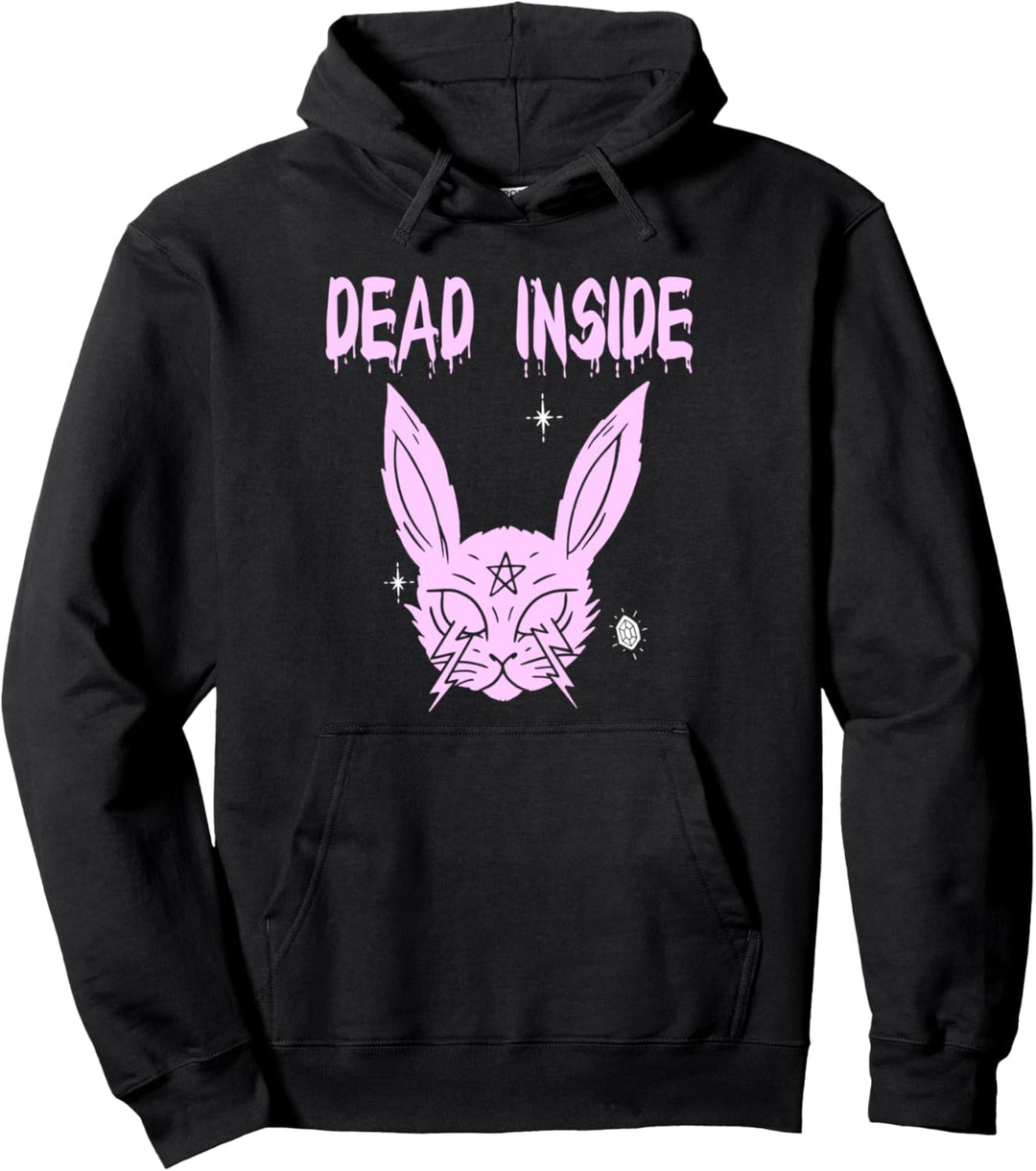 Cute Pastel Goth Bunny Rabbit Kawaii Dead Inside Pullover Hoodie