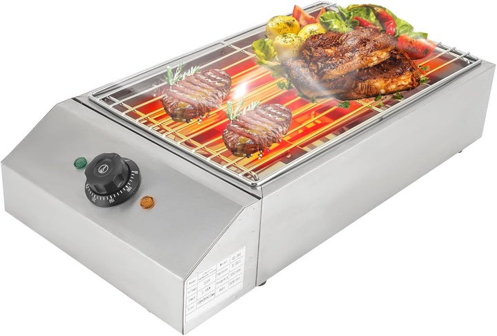 Elektrischer Grill Kocher Profi Gastro Grillplatte Grillofen mit einstellbarer Temperatur Grill Brae