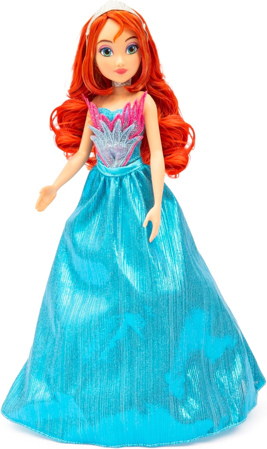 Winx Club Grand Ball Puppe – Bloom im funkelnden blauen Kleid mit Tiara – voll bewegliche Modepuppe