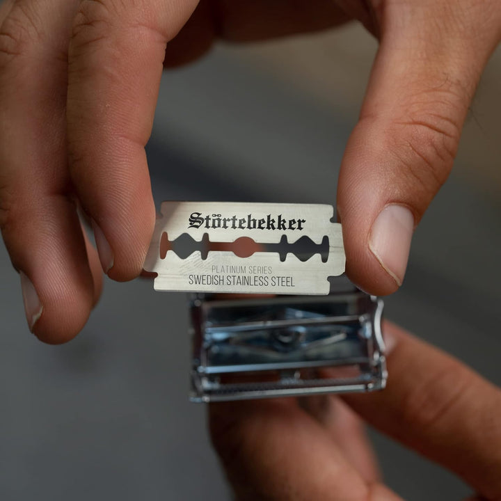 Störtebekker® Premium Anti Hautirritationen Set - Für eine perfekte Rasur - inkl. Rasierhobel Silber