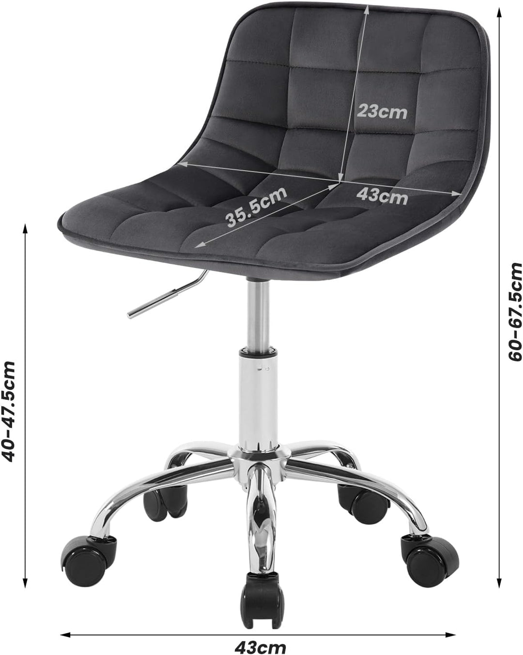 WOLTU Schreibtischstuhl Kinder, Schminkstuhl Sitzhocker Rollhocker Arbeitshocker, 360° drehbar höhen