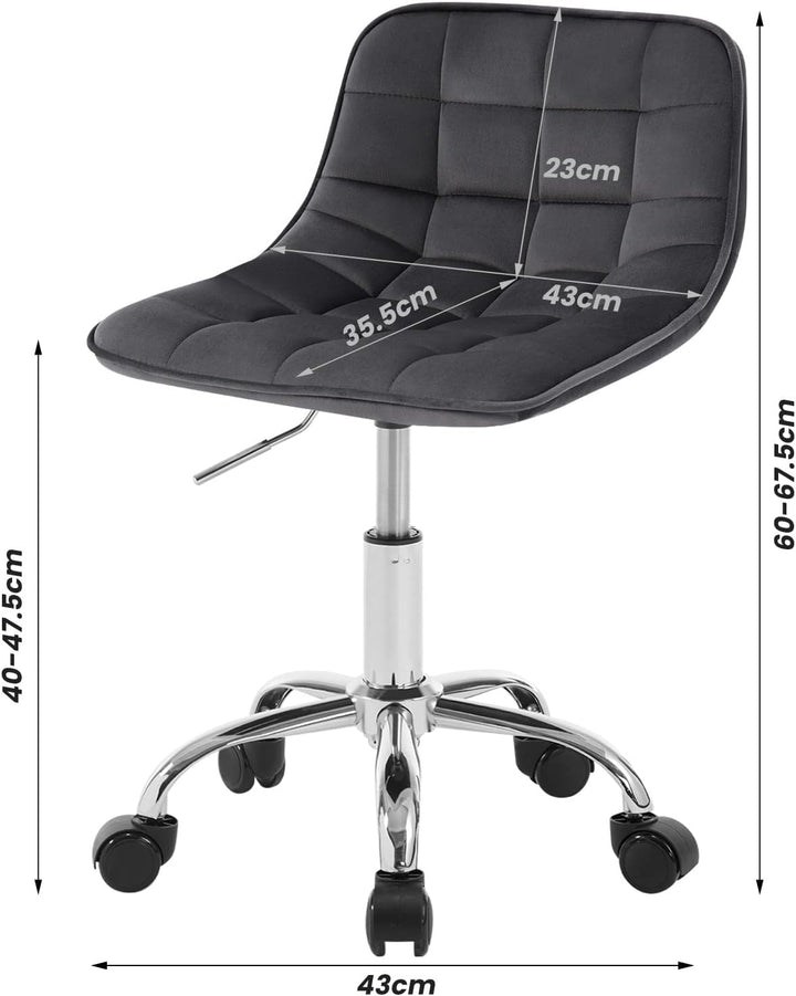 WOLTU Schreibtischstuhl Kinder, Schminkstuhl Sitzhocker Rollhocker Arbeitshocker, 360° drehbar höhen