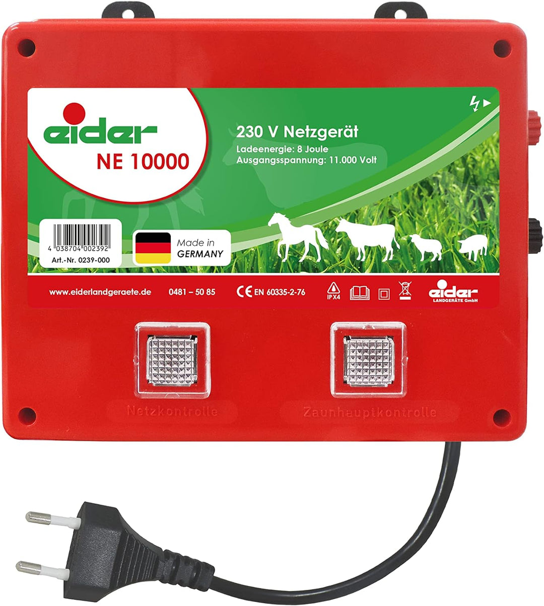 Koll Living Weidezaungerät Eider NE 10000 0239-000 Netzgerät 230V gewaltige 8.2 Joule - Lange Zäune,