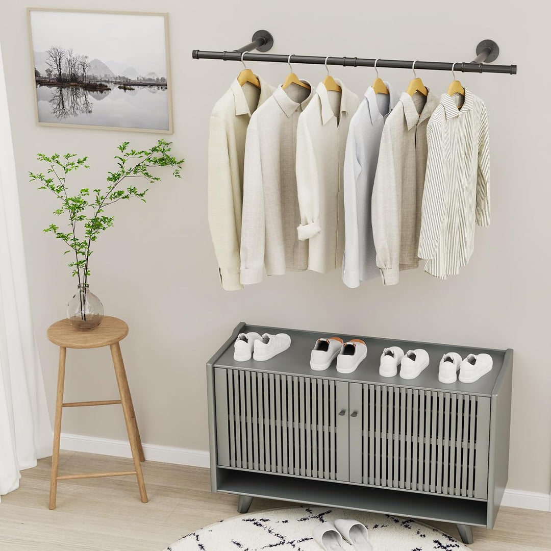 Yawinhe Kleiderstange zur Wandmontage, Abnehmbare Kleiderständer im Industrie-Design,112 cm Rohr-Kle
