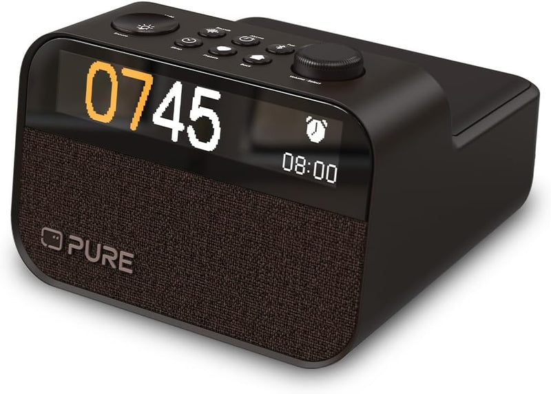 Pure Moment Charge – Radiowecker mit Wireless-Ladepad, DAB+/FM, Bluetooth, natürlichen Klängen, Whit