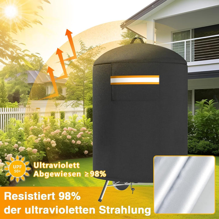 EVRBUL Robuste 420D Grill-BBQ-Abdeckung, Runde Raucher-Schutzhülle mit tragbarem Griff und Lüftung –