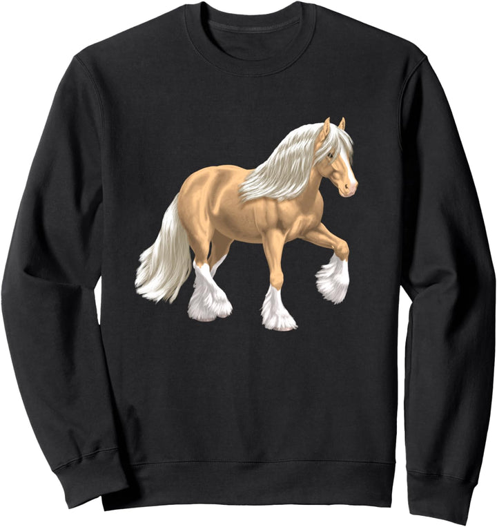 Hübsches Palomino isabell-weiss Gypsy Cob Tinker Pferd Sweatshirt
